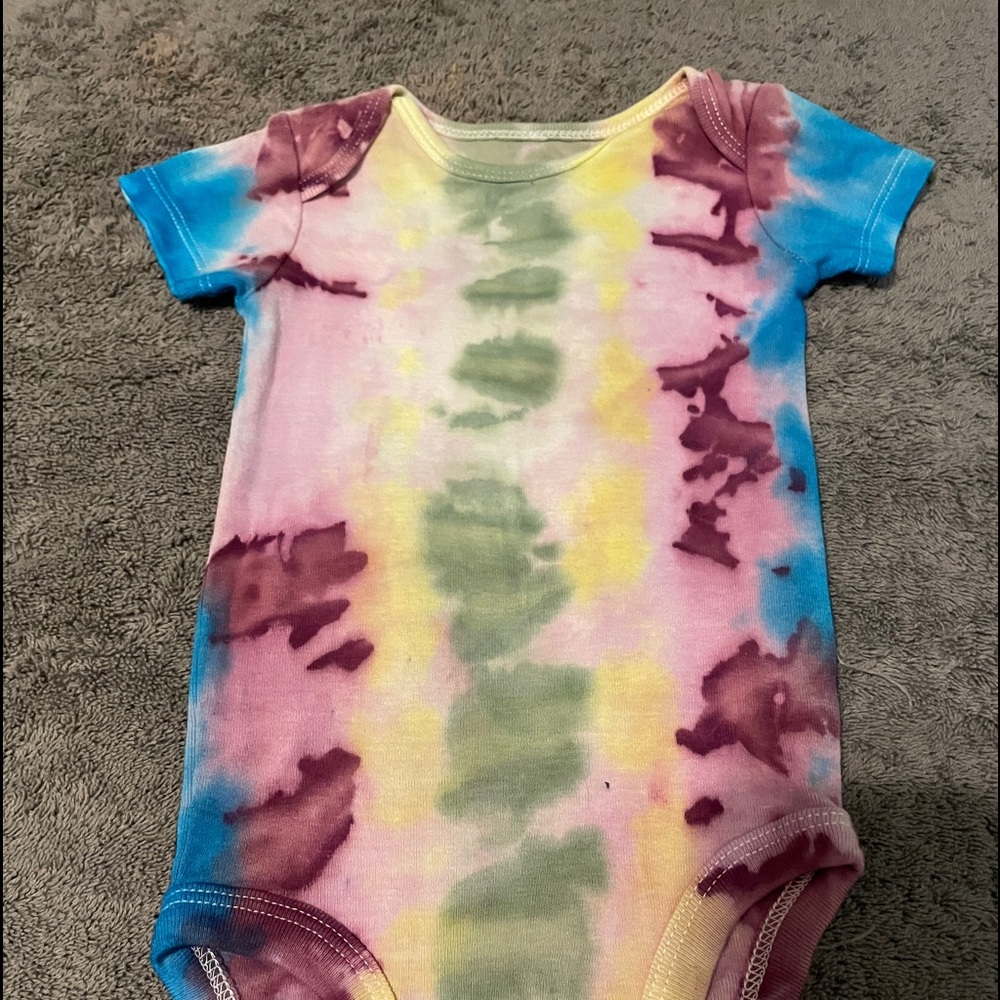 Tie dyed baby onesie